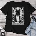 The Coffee Lover Cat ビンテージ ゴシック タロットカード レディースTシャツ 面白い贈り物