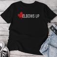 Elbows Up Canada Never 51 カナダ国旗 面白い 男性 女性 ギフト レディースTシャツ 面白い贈り物