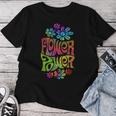 Flower Power ヒッピー サイケデリック '70年代レトロ レディースTシャツ 面白い贈り物