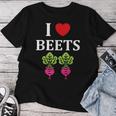 Food Humor Beetrootimpleegetable I Love Beets レディースTシャツ 面白い贈り物