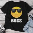 Girl & Boy Boss サングラス 顔文字シャツ クールな顔 レディースTシャツ 面白い贈り物