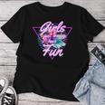 Girls Just Wanna Have Fun 1980S Eighties Costume Party レディースTシャツ 面白い贈り物