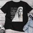 Hail Mary Blessed Mother ロザリオの祈り レディースTシャツ 面白い贈り物