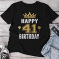 Happy 41St Birthday アイデア 41歳の男性と女性に レディースTシャツ 面白い贈り物