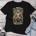 I'll Protect You Kitten Wolf Meme Joke 皮肉な女性 男性 レディースTシャツ 面白い贈り物