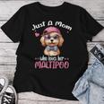 Just Mom Who Loves Her Maltipooママ レディースTシャツ 面白い贈り物