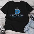 Kahvi Aika Coffee Time フィンランドの伝統 レディースTシャツ 面白い贈り物