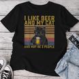 I Like Beer My Cat And Maybe 3人 猫好き ギフト レディースTシャツ 面白い贈り物
