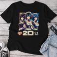 I Love 2D Girls ファニーメイド アニメ マンガ Manwha Waifu Otaku レディースTシャツ 面白い贈り物