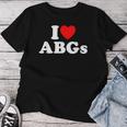 I Love Abgs I Heart Abg おもしろい アジアの赤ちゃん 女の子 恋人 レディースTシャツ 面白い贈り物