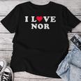 I Love Nor Match Girlfriend & Boyfriend Nor Name レディースTシャツ 面白い贈り物