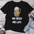 No Beer No Life レディースTシャツ 面白い贈り物