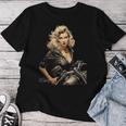 Pinup Girl バイカー オートバイ ライダー ヴィンテージ レディースTシャツ 面白い贈り物