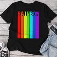 Rainbow レインボー《虹 カラー》【デザインアート】文字 7色 カラフル レディースTシャツ 面白い贈り物