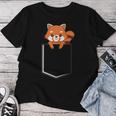 Red Panda In A Bag Cute Love レッドパンダバッグ レディースTシャツ 面白い贈り物