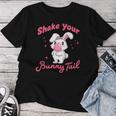 Shake Your Bunny Tail 愛らしいバブルガム レディースTシャツ 面白い贈り物