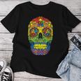 Sugarkull Lgbt Gay Pride Rainbow Flag Day Of The Dead レディースTシャツ 面白い贈り物