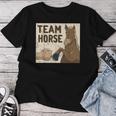 Team Horse 面白い馬のデザイン レディースTシャツ 面白い贈り物