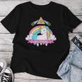 Unicorn Hailatan Devil Death Metal Rainbow Ocult レディースTシャツ 面白い贈り物