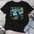 Van Gogh Gatto Della Nottetellata Per Amanti Dei Gatti Mamma E Papà Dei Gatti Maglietta da donna Regalos divertidos