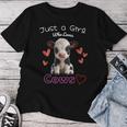 かわいい ホルスタイン 牛 の – ' Just A Girl Who Loves Cows ' デザイン レディースTシャツ 面白い贈り物