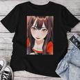 かわいい 可愛い 女の子 若い 美人 イラスト 日本 きれい 赤い服 レディースTシャツ 面白い贈り物