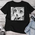 かわいいアヘ顔 アニメ 女の子 オタクウィーブ ラブ ビッグアイズ ドリップ レディースTシャツ 面白い贈り物