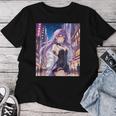 アニメの女の子、漫画、美学、かわいい、日本語、Waifu プリント レディースTシャツ 面白い贈り物