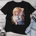 アニメ風イラスト ギャル 最強 可愛い女の子 レディースTシャツ 面白い贈り物