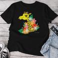 キリン 花 Giraffes Flower レディースTシャツ 面白い贈り物