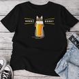 ビールをすすめるねこ 猫 ビール Cat Beer レディースTシャツ 面白い贈り物