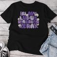 ループス・アウェアネス Lupus Warrior Era Wear Purple Ribbon Groovy レディースTシャツ 面白い贈り物