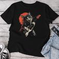 ロックキャット ギターを弾く ファニーキャット エレキギター 男性 女性 レディースTシャツ 面白い贈り物