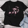 ヴィンテージ桜 日本の桜の花グラフィカルアート レディースTシャツ 面白い贈り物