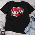 名前入り Missy I Love Missy レディースTシャツ 面白い贈り物