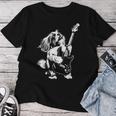 犬 ギタリスト ギター シーズー Dad Mom レディースTシャツ 面白い贈り物