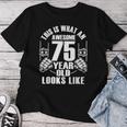 男性、女性、75歳の誕生日への75歳の誕生日プレゼント レディースTシャツ 面白い贈り物