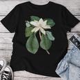 白モクレン花 ボタニカルアート レディースTシャツ 面白い贈り物