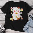 花より団子猫 Cat 猫 メンズ レディース ペット 動物 和風 キャラt レディースTシャツ 面白い贈り物