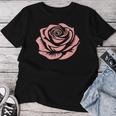 赤 バラ 花 バラの頭 庭 夏 Rose Red Flower Roses レディースTシャツ 面白い贈り物