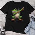 軽くたたくカエルの面白い動物のダンスギフト 男の子と女の子向け レディースTシャツ 面白い贈り物