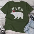 Mama Bear Xmas Buffalo Plaid Lights Matching Family Pajama レディースTシャツ 面白い贈り物