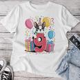 9歳の誕生日 男の子 女の子 9歳 9歳 ボストンテリア 長袖tシャツ レディースTシャツ 面白い贈り物