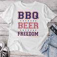 Bbq Beer Freedom レディースTシャツ 面白い贈り物
