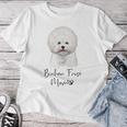 Bichon Frisé Dog Mom ビションフリーゼママかわいい子犬犬の所有者ビションフリーゼ犬 レディースTシャツ 面白い贈り物