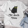 Cat Mir Doch Egal Miau Women's Cat Gray T-shirt Frauen Lustige Geschenke