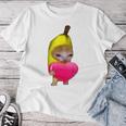 Happy Banana Cat レディースTシャツ 面白い贈り物