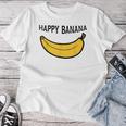 Happy Banana ファニーバナナラブ フルーツバナナ スマイリーフェイス レディースTシャツ 面白い贈り物