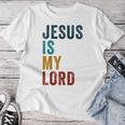 Jesus Is My Lord – Christian Faithintage Graphic レディースTシャツ 面白い贈り物