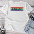 Lgbtq Gay Af Pride Lgbt Ally Rainbow Flag Retrointage レディースTシャツ 面白い贈り物